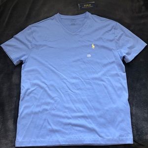POLO by RALPH LAUREN V-Neck T-Shirt Men’s Light Blue Size Small NWT